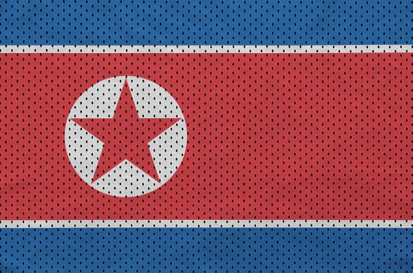 Bandera Corea Del Norte Impresa Tejido Malla Nylon Deportivo Poliéster —  Fotos de Stock