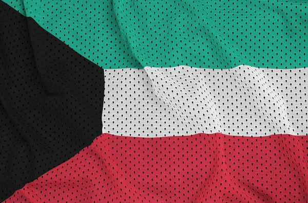 Bandera Kuwait Impresa Tejido Malla Nylon Deportivo Poliéster Con Algunos — Foto de Stock