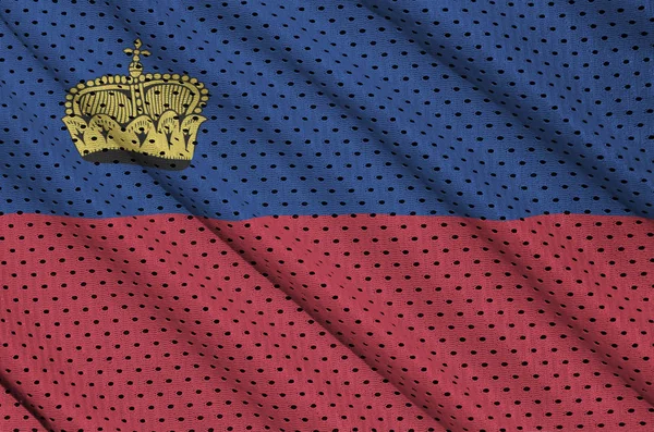 Lihtenştayn bayrağı bir polyester naylon spor giyim mesh baskılı — Stok fotoğraf