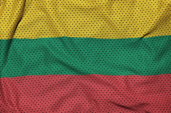 Bendera Lithuania dicetak pada poliester nilon pakaian olahraga mesh fabr — Stok Foto