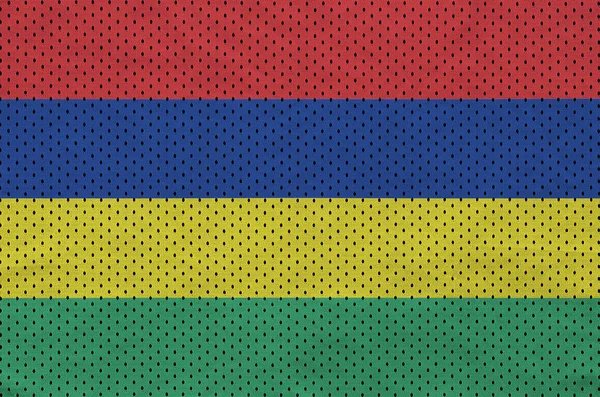 Bandiera Mauritius Stampata Tessuto Rete Nylon Poliestere Sportivo Con Alcune — Foto Stock