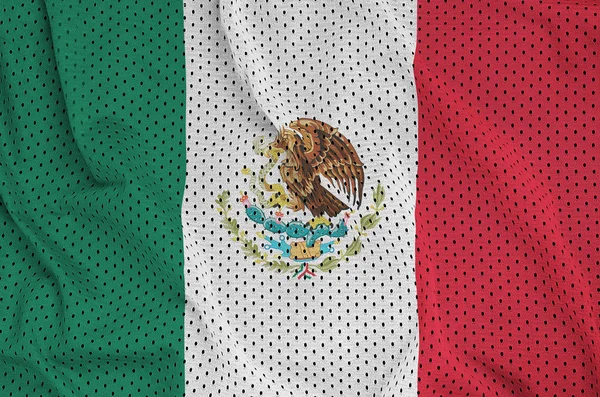 Mexico flag printed on a polyester nylon sportswear mesh fabric — Stock Photo, Image