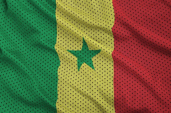 Bandeira do Senegal impressa em um tecido de malha de nylon poliéster sportswear — Fotografia de Stock