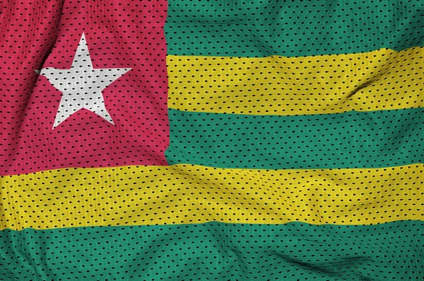 Togo zászló nyomtatott-ra egy poliészter nylon sportruházat háló szerkezet wi — Stock Fotó