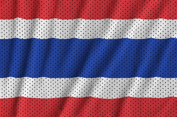 Flaga Tajlandii drukowane na fabri z siatki sprawny poliester nylon — Zdjęcie stockowe