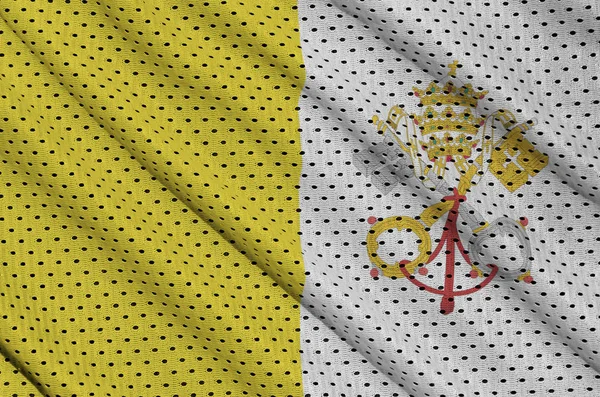 Bandera del Estado de la Ciudad del Vaticano impresa en una ropa deportiva de nylon de poliéster — Foto de Stock