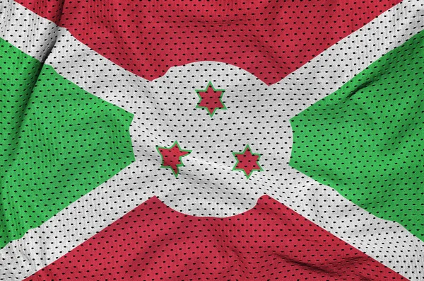 Bandiera Burundi stampata su un tessuto in rete di nylon poliestere sportivo — Foto Stock