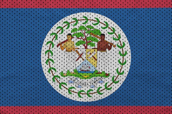 Belize-Flagge auf Polyester-Nylon-Mesh-Gewebe gedruckt — Stockfoto