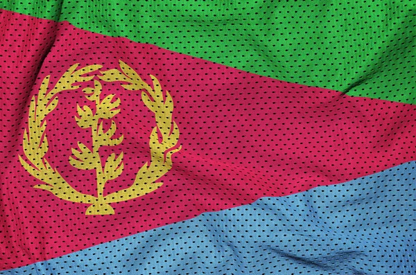 Vlag van Eritrea afgedrukt op een netweefsel van polyester nylon sportkleding — Stockfoto