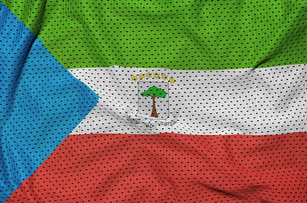 Äquatorialguinea-Flagge auf Polyester-Nylon-Sportbekleidung gedruckt — Stockfoto