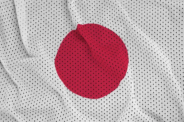 Bendera Jepang dicetak pada polyester nilon pakaian olahraga mesh kain w — Stok Foto
