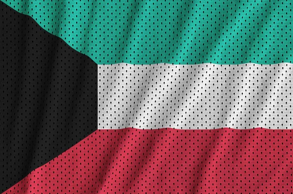 Kuwait-Flagge auf Polyester-Nylon-Mesh-Gewebe — Stockfoto