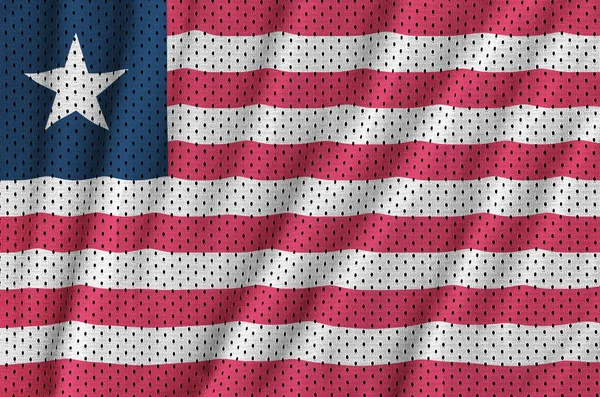 Liberia-Flagge auf Polyester-Nylon-Mesh-Gewebe — Stockfoto