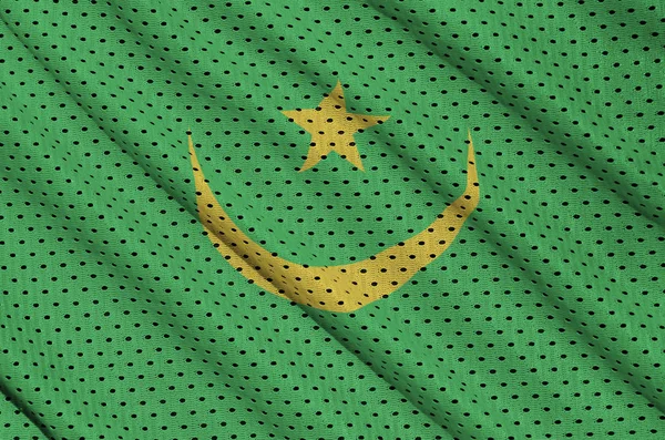 Bandera de Mauritania impresa en una malla de poliéster de nylon deportivo fab — Foto de Stock