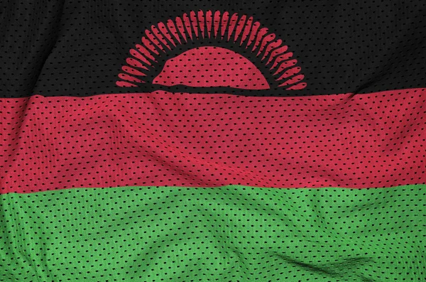 Bandera de Malawi impresa en un tejido de malla de nylon deportivo de poliéster — Foto de Stock