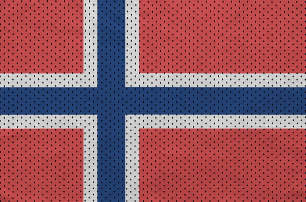 Norvégia lobogója nyomtatott-ra egy poliészter nylon sportruházat háló szerkezet — Stock Fotó