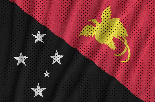 Bandera de Papúa Nueva Guinea impresa en un poliéster nylon sportswear me — Foto de Stock