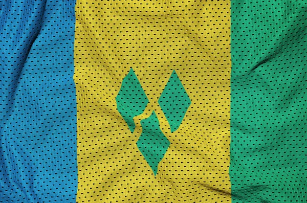Vlag van Saint Vincent en de Grenadines afgedrukt op een polyester nyl — Stockfoto