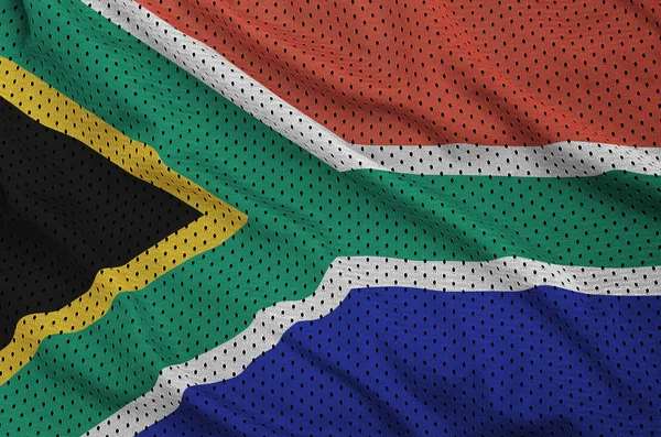 Syd Afrika flagga tryckt på en polyester nylon sportkläder mesh f — Stockfoto