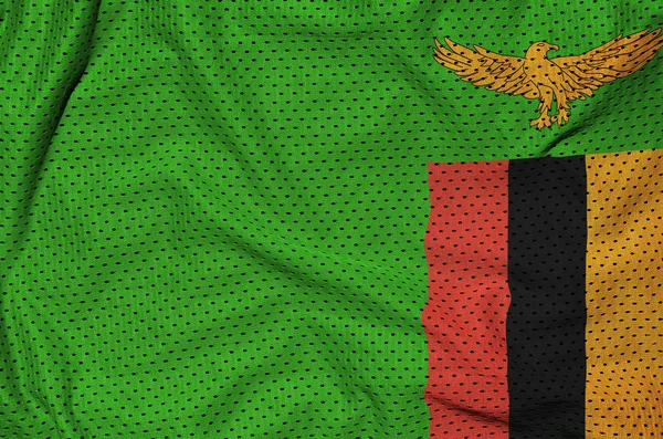 Bandera de Zambia impresa en un tejido de malla de nylon deportivo de poliéster — Foto de Stock