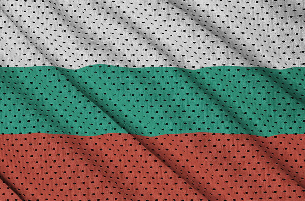 Bulgaria flag printed on a polyester nylon sportswear mesh fabri