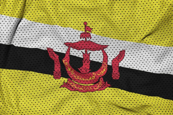 Vlag van Brunei Darussalam afgedrukt op een polyester nylon sportkleding m — Stockfoto