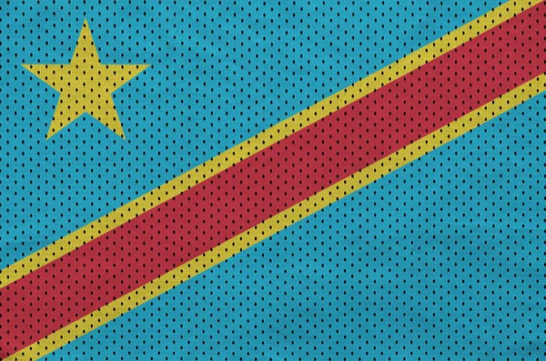 Bandera de la República Democrática del Congo impresa en poliéster — Foto de Stock