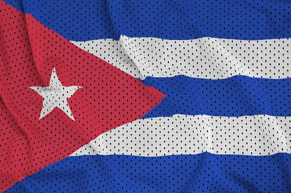 Bandera de Cuba impresa en un tejido de malla de nylon de poliéster con —  Fotos de Stock