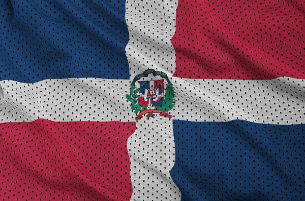 Dominikánská republika vlajka na sportovní polyesterové nylon — Stock fotografie