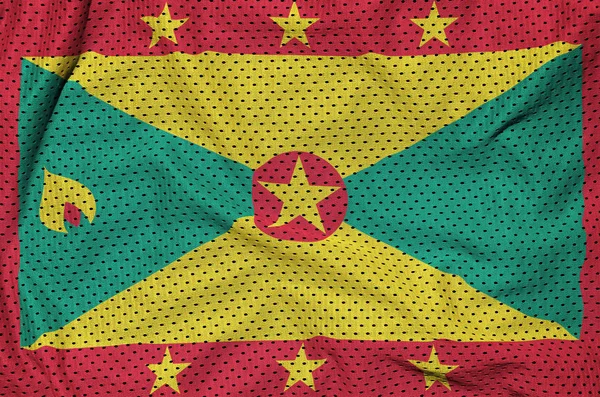 Bandiera Grenada stampata su un tessuto in rete di nylon poliestere sportivo — Foto Stock