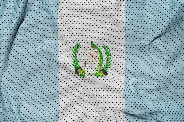 Vlag van Guatemala afgedrukt op een polyester nylon sportkleding mesh fabr — Stockfoto