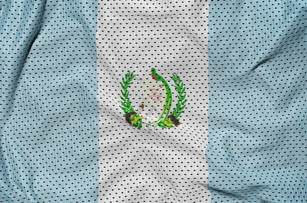 Guatemala flag printed on a polyester nylon sportswear mesh fabr — Stock Photo