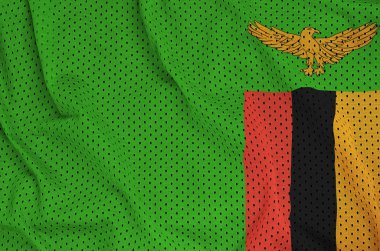 Zambiya bayrağı bir polyester naylon spor giyim örgü kumaş baskılı 