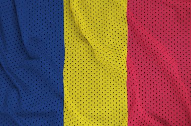 Çad bayrağı bir polyester naylon spor giyim örgü kumaş baskılı wi