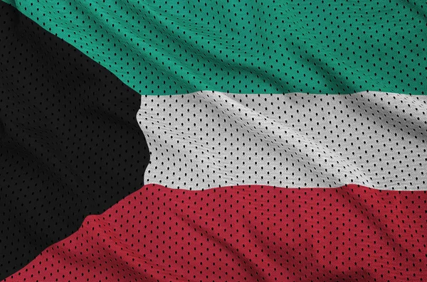 Kuwait-Flagge auf Polyester-Nylon-Mesh-Gewebe — Stockfoto