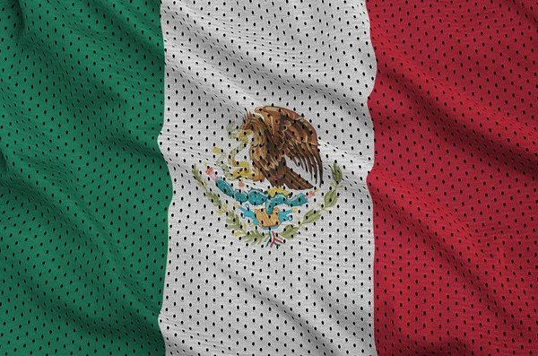 Mexico flag printed on a polyester nylon sportswear mesh fabric — Stock Photo, Image