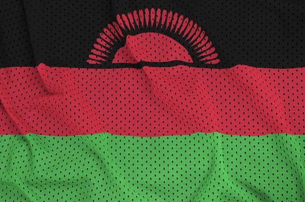 Bandiera Malawi stampata su un tessuto in rete di nylon di poliestere sportivo — Foto Stock