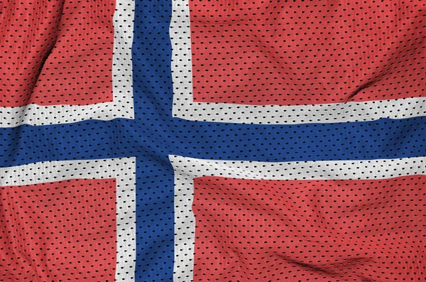 Bandera de Noruega impresa en un tejido de malla de nylon deportivo de poliéster — Foto de Stock