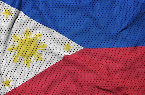 Philippines flag printed on a polyester nylon sportswear mesh fa — Stock Photo, Image