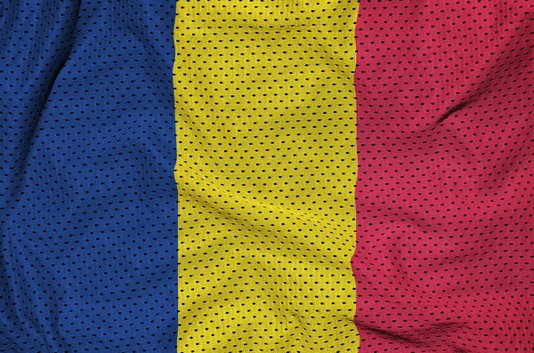 Vlag van Tsjaad afgedrukt op een polyester nylon sportkleding netweefsel wi — Stockfoto