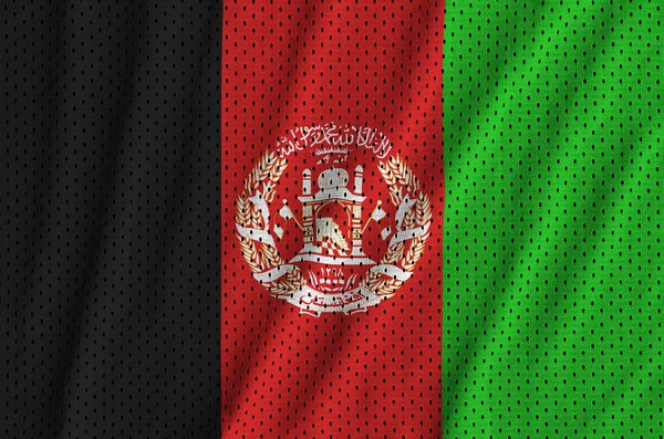 Afghanistan flag printed on a polyester nylon sportswear mesh fa — Stock Photo, Image