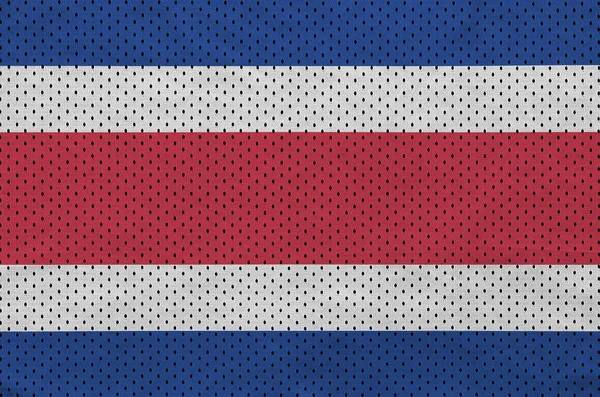 Флаг Коста-Рики напечатан на полиэфирной нейлоновой спортивной сетке fab — стоковое фото