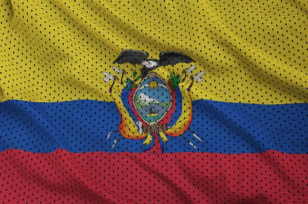 Ecuador-Flagge auf Polyester-Nylon-Mesh-Gewebe gedruckt — Stockfoto