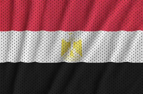 埃及国旗印在聚酯尼龙运动运动服网布 w — 图库照片