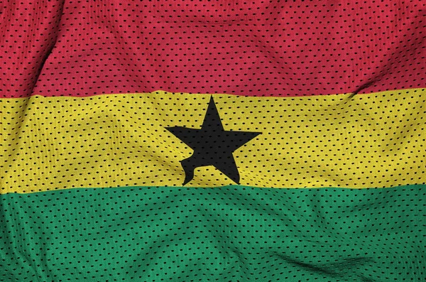 Ghanafahne auf Polyester-Nylon-Sportbekleidung-Mesh-Gewebe gedruckt — Stockfoto