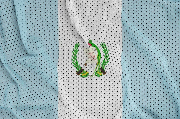 Guatemala flag printed on a polyester nylon sportswear mesh fabr — Stock Photo