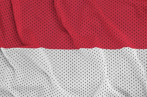 Indonesia flag printed on a polyester nylon sportswear mesh fabr