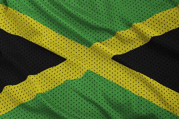 Bandera de Jamaica impresa en un tejido de malla de nylon deportivo de poliéster — Foto de Stock