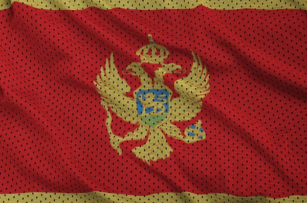 Bandera Montenegro impresa en una malla de poliéster de nylon deportivo fab — Foto de Stock