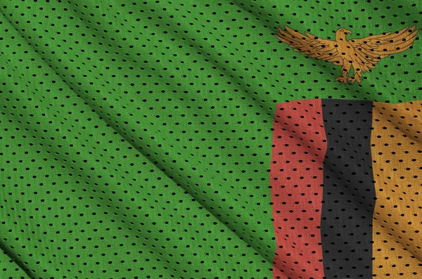 Flaga Zambii drukowane na tkaniny z siatki sprawny poliester nylon — Zdjęcie stockowe